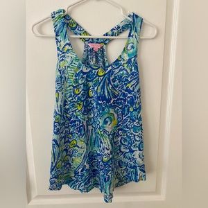Lilly Pulitzer Cordelia Racer Back Tank in Blue Crush